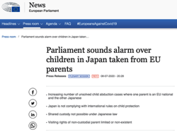 BREAKING NEWS: E.U Parliament Passes Resolution on International and domestic parental abduction of EU children in Japan